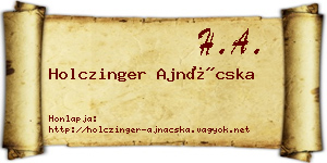Holczinger Ajnácska névjegykártya